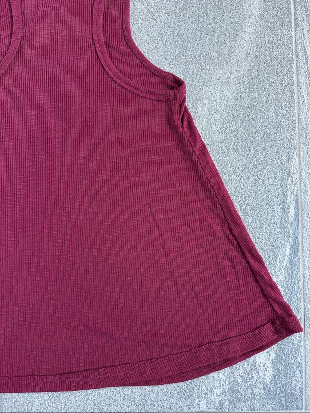 NWOT Free People Lightweight Flowy Ribbed Racerback Burgundy Long Beach Tank XS - Picture 12 of 16